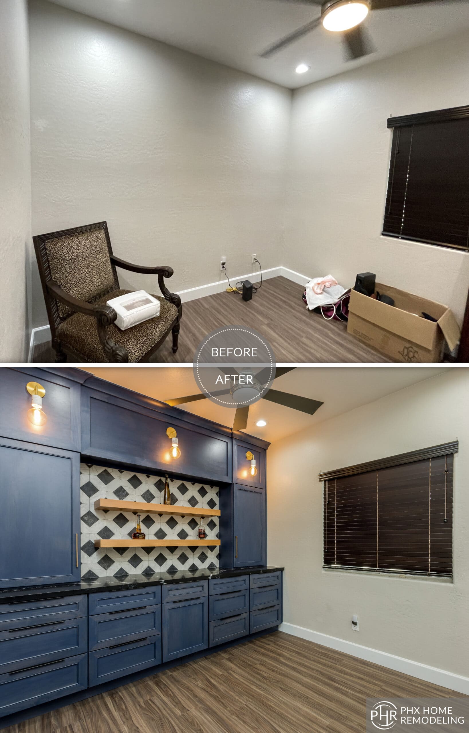 Before And After - General Contractor Services For Your Entertainment Wall Remodel