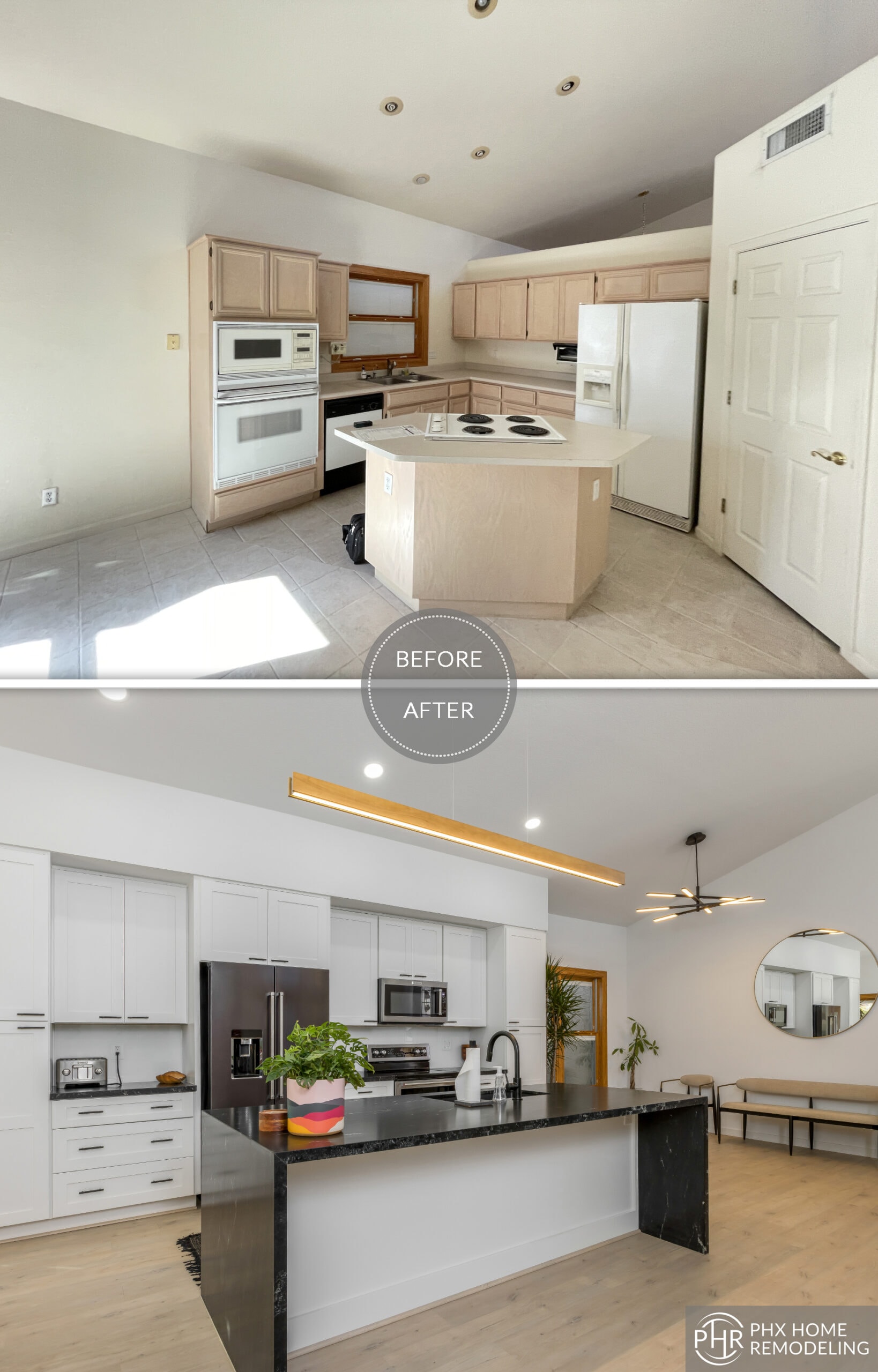 Before And After Renovation Of The Kitchen And Bath