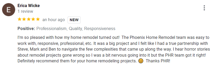 Erica Wicke - Review - Home Remodel