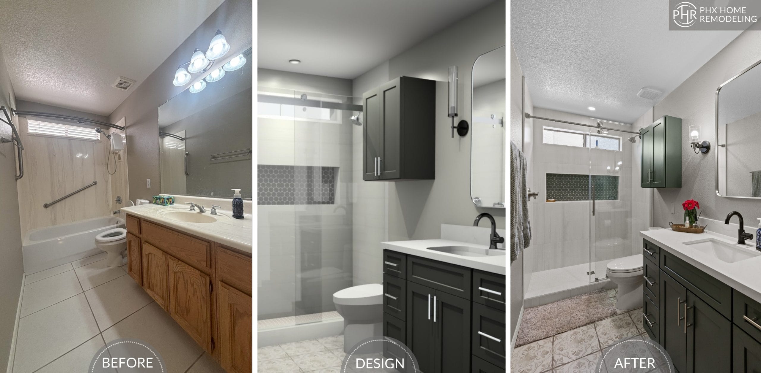 Jill's Outdated Guest Bathroom Reno Before And After In Sun Lakes Arizona Jill's Outdated Guest Bathroom Reno Before And After In Sun Lakes Arizona