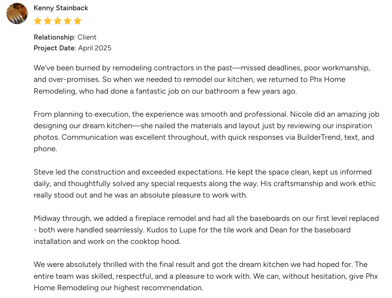 Kenny Stainback - Review - Kitchen Remodel Kenny Stainback - Review - Kitchen Remodel