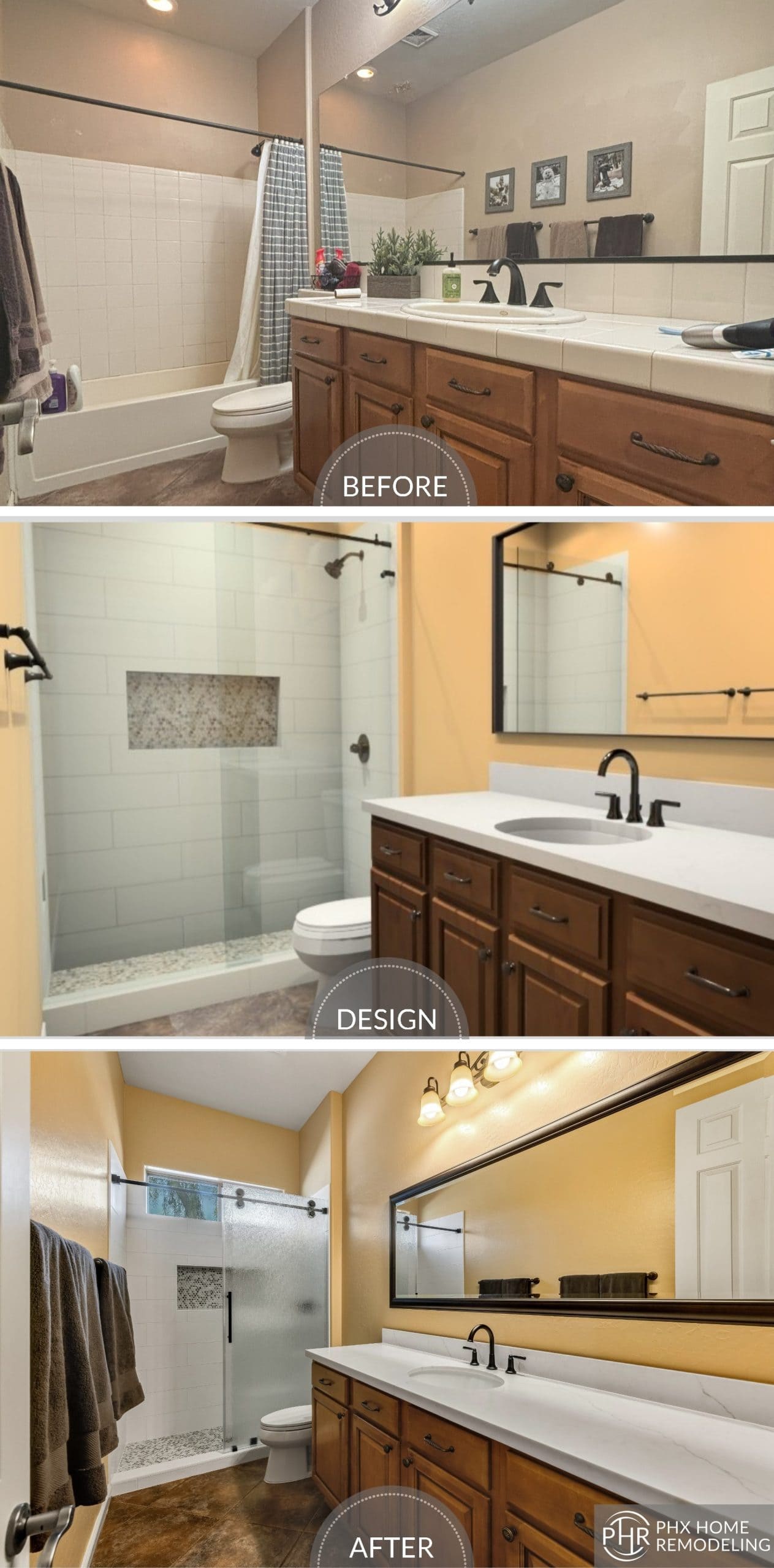 Maria's elegant guest bathroom remodeling before & after photo Maria's elegant guest bathroom remodeling before & after photo