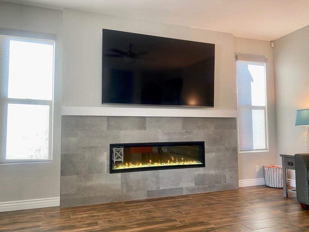 Mary and Joels Entertainment Wall and Fireplace Renovations In Chandler