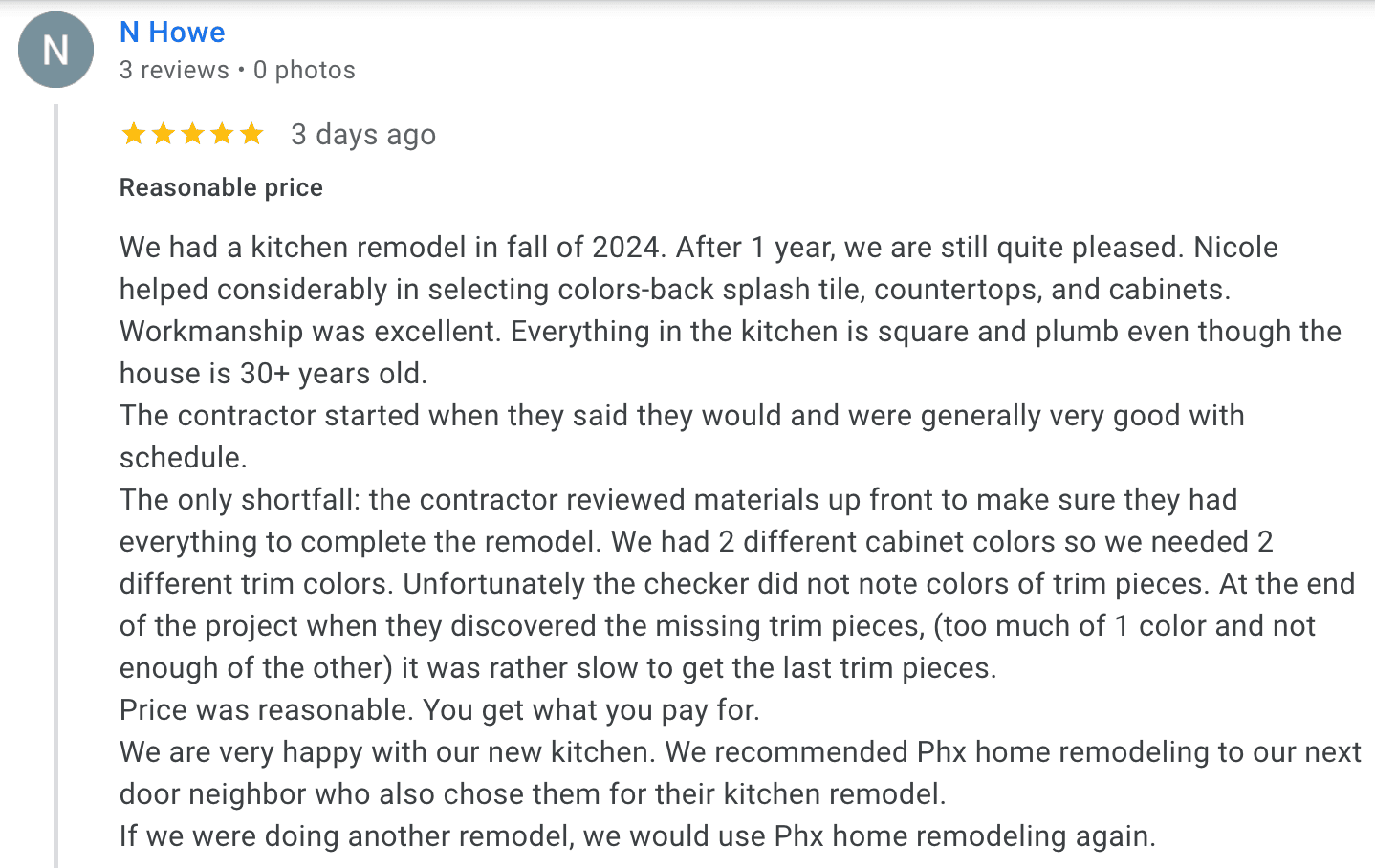 Nancy Howe - Review - Kitchen Remodel Nancy Howe - Review - Kitchen Remodel