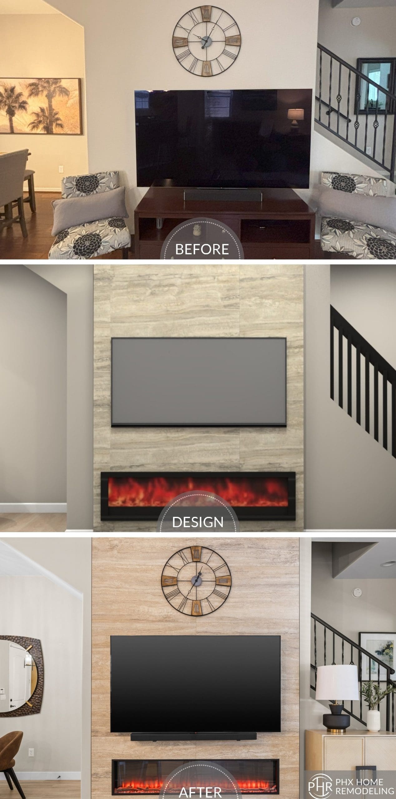 Nancy's fabulous entertainment wall before and after photo Nancy's fabulous entertainment wall before and after photo