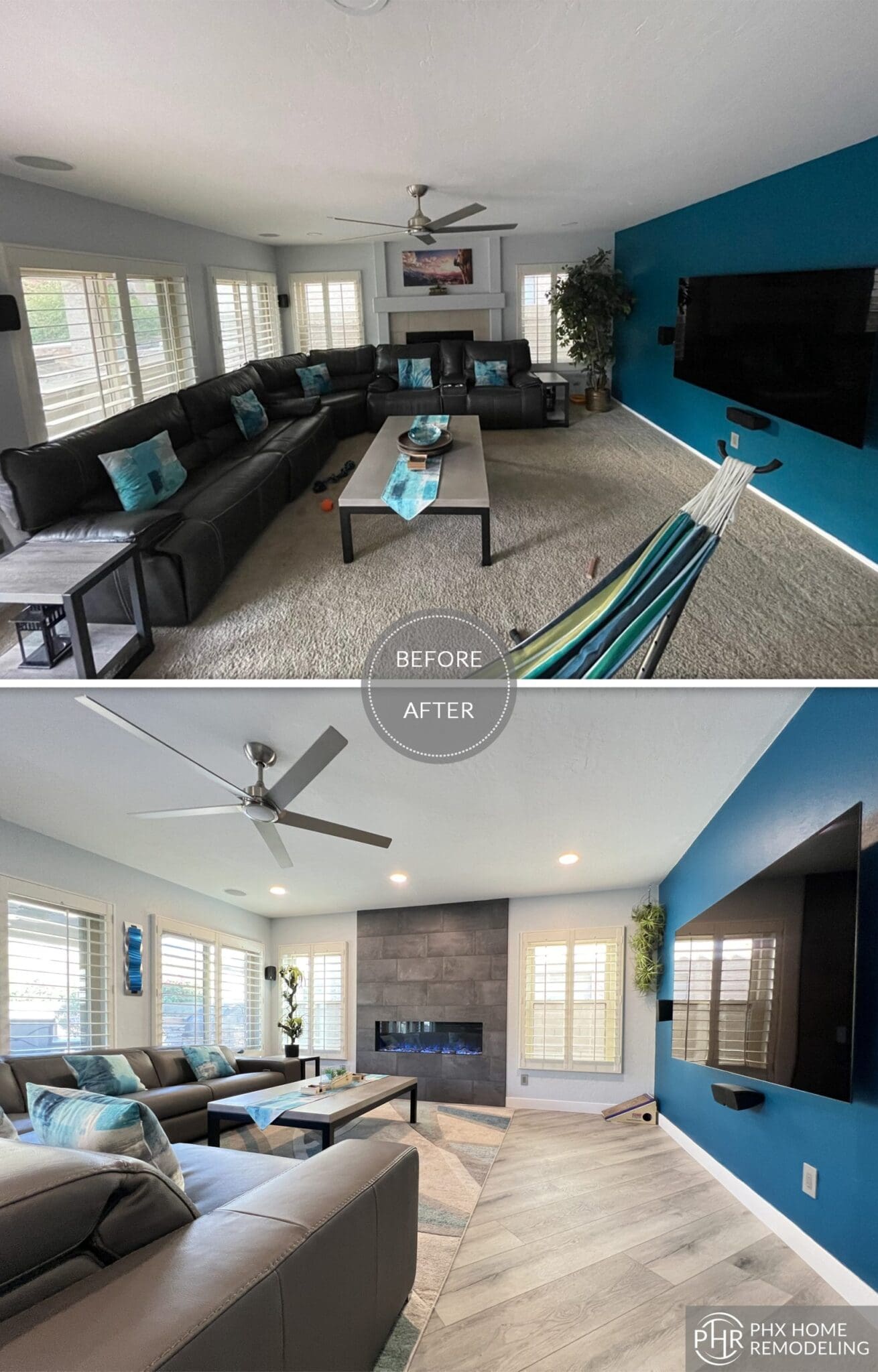 Nils & Kyle’s Fireplace renovation in Ahwatukee