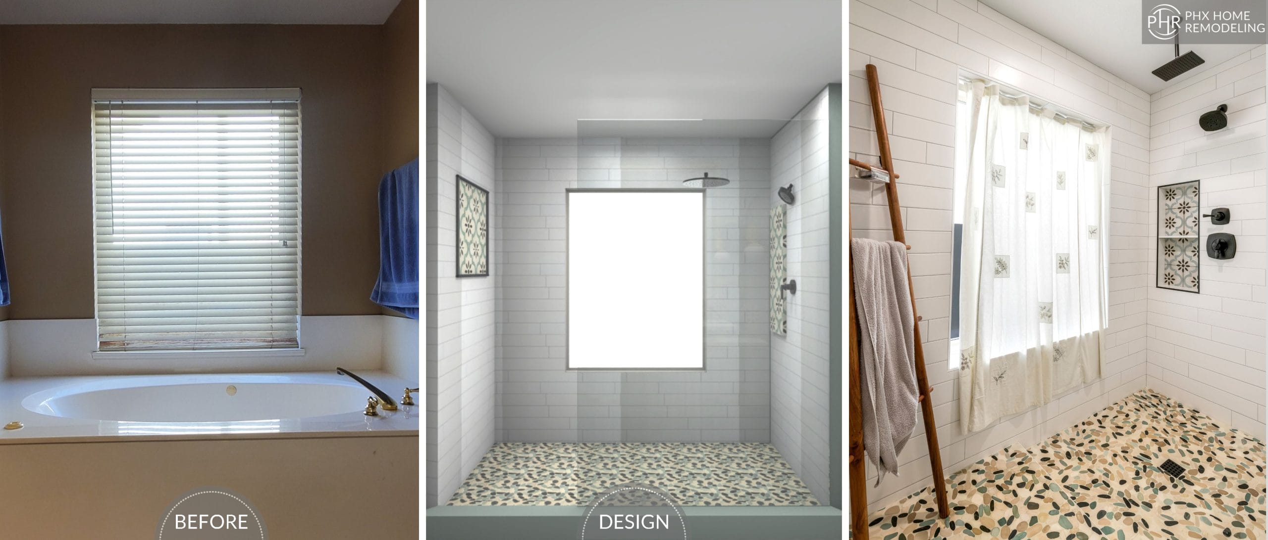 RENDER master bathroom shower reno before and after in tempe AZ