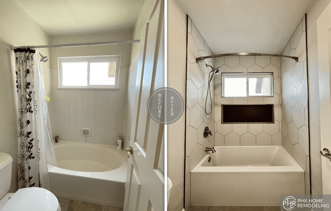 Shower remodeling tempe before and after