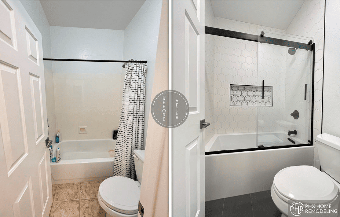 Shower remodels before and after