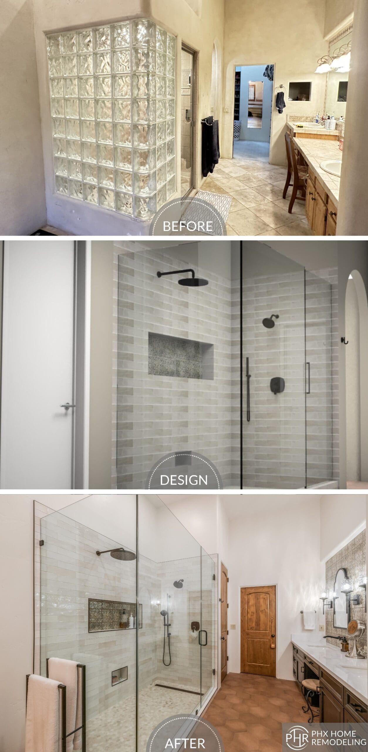 Susan & Eric's luxurious master bathroom reno before and after photo Susan & Eric's luxurious master bathroom reno before and after photo