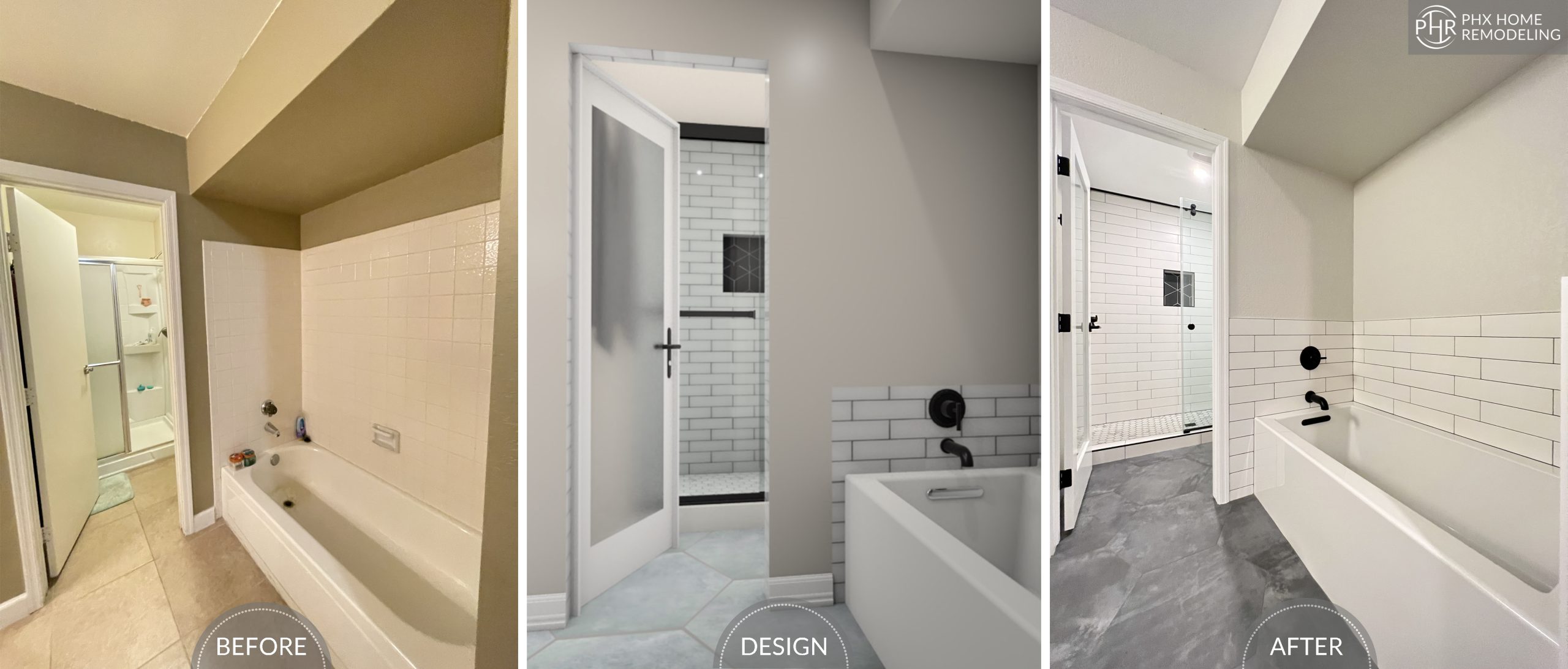 arizona white tile shower and bathtub remodeling in chandler