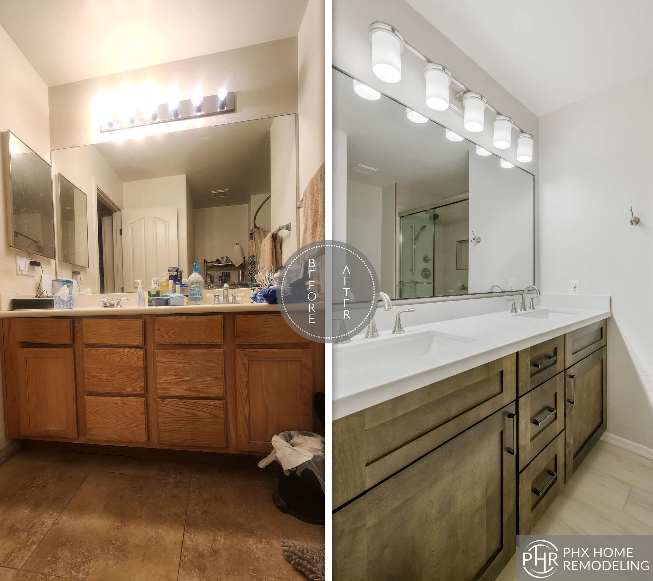 chandler az vanity area getting renovated before and after photo