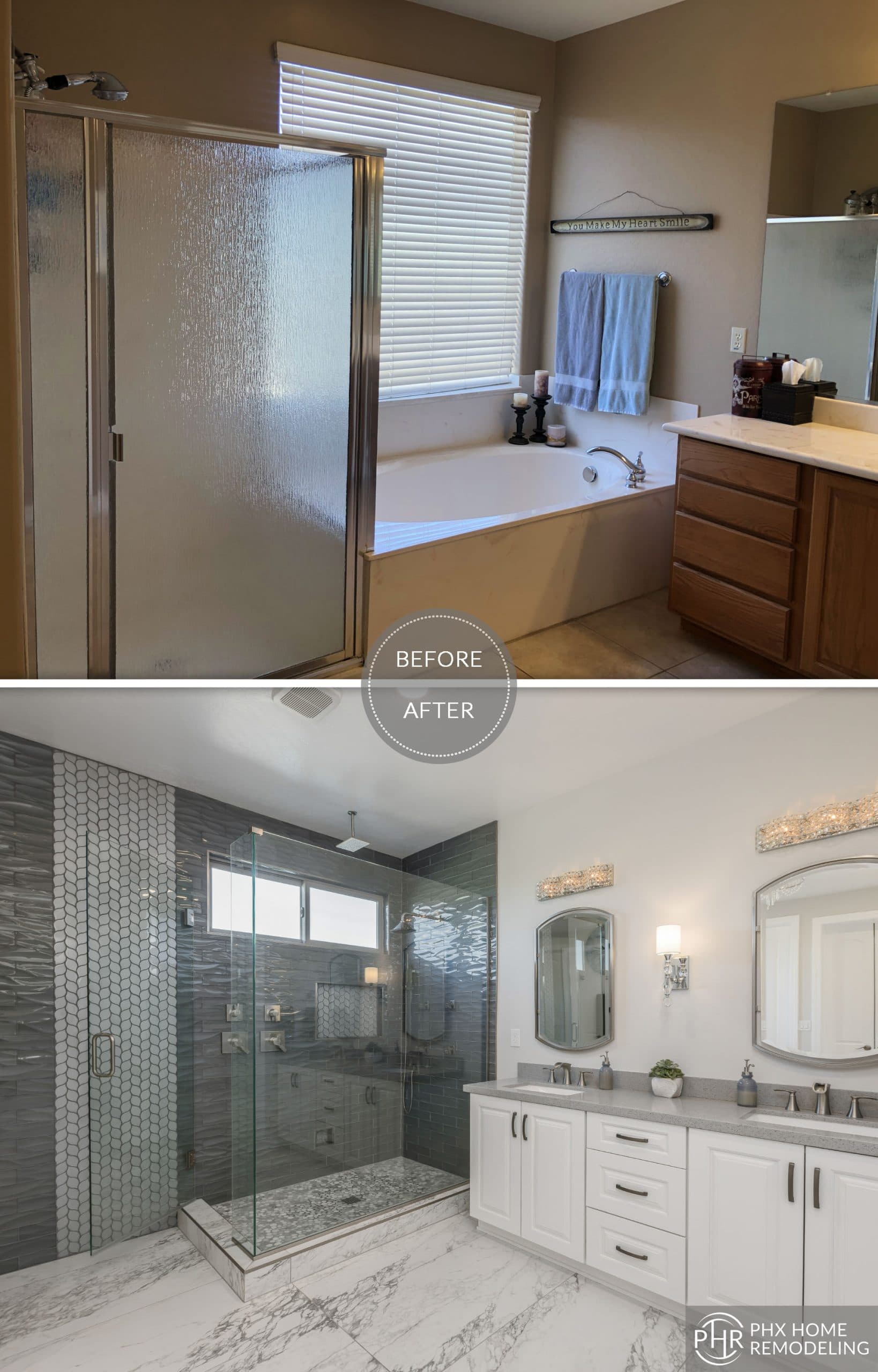 master bathroom shower and vanity renovation gilbert arizona