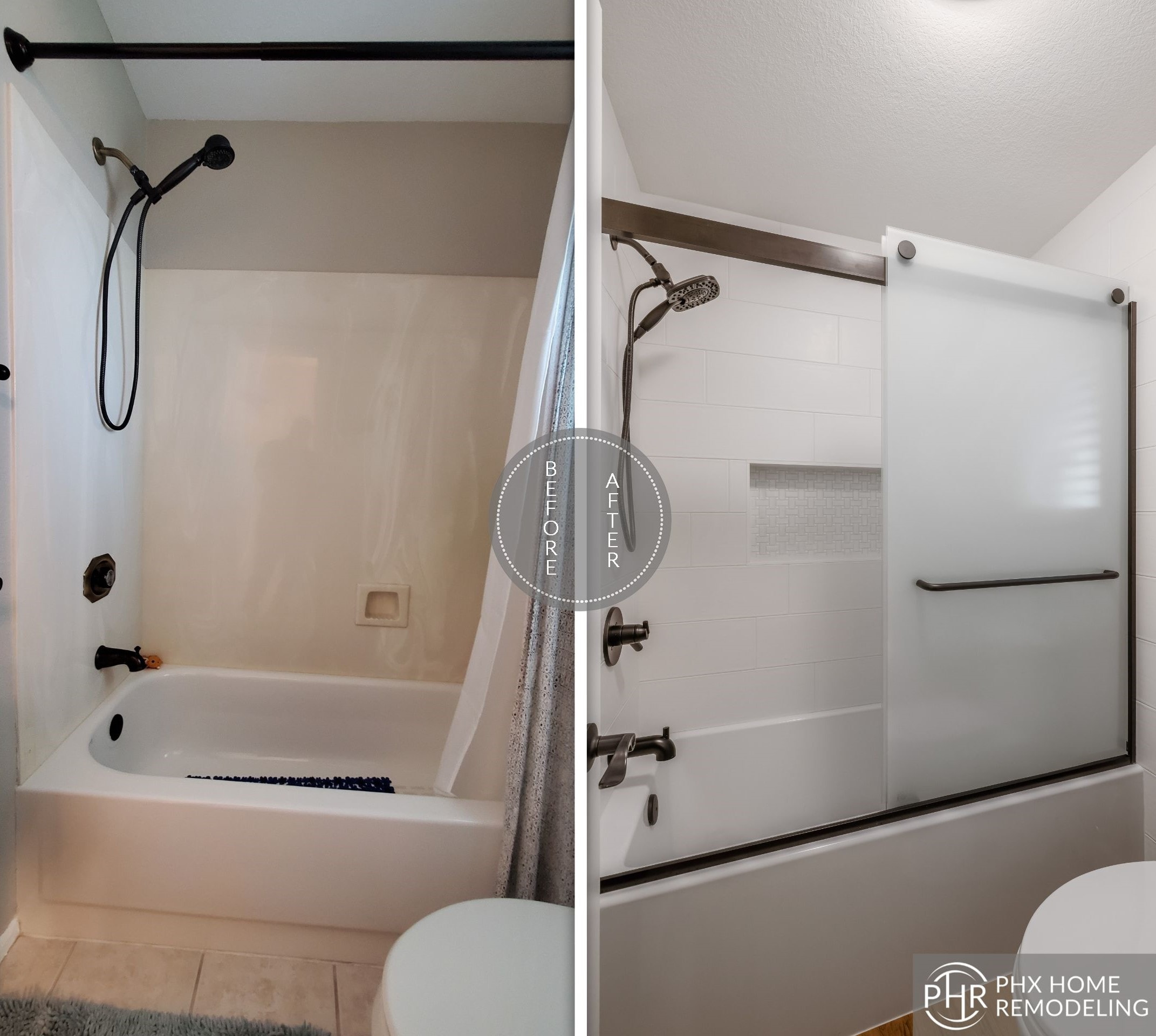 new shower bathtub remodeling happening before and after photo