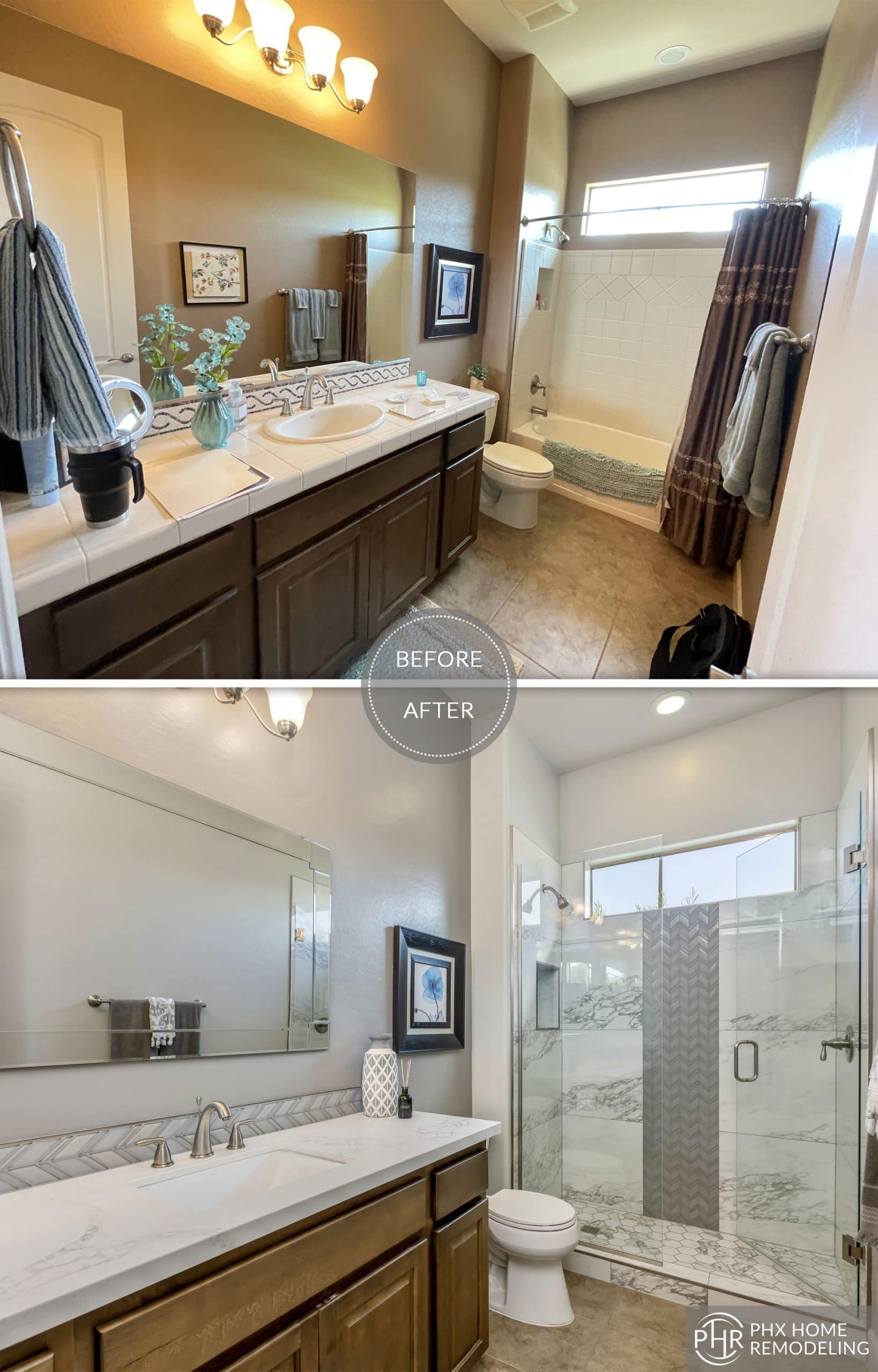 shower with vanity bathroom remodeling in gilbert arizona